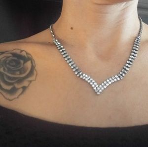 Antique silver/diamond necklace, beautiful!